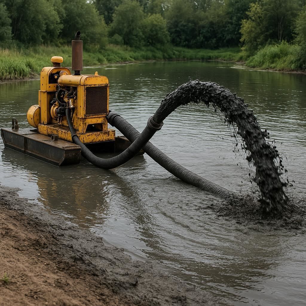 Очистка прудов и водоемов от ила в Звенигороде